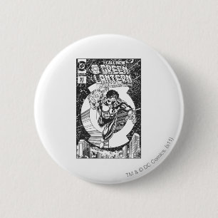 Badge Rond 5 Cm Lanterne verte - elle toute commence ici, noir et