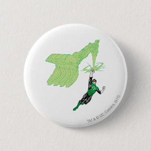 Badge Rond 5 Cm Lanterne verte - entièrement rendue, avec la