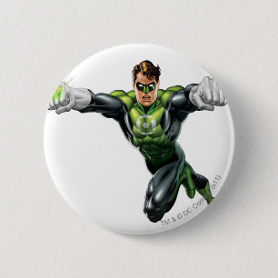 Badge Rond 5 Cm Lanterne verte - entièrement rendue, regardant en