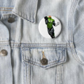 Badge Rond 5 Cm Lanterne verte - entièrement rendue, volant (En situation)