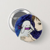 Badge Rond 5 Cm Lapin (Devant & derrière)