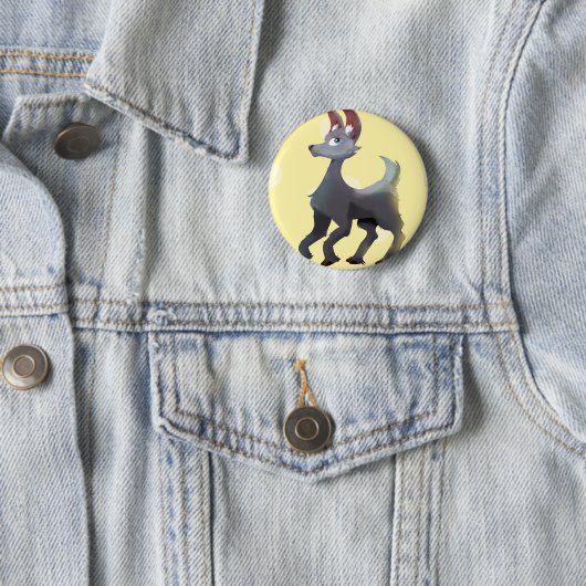 Badge Rond 5 Cm Lapin Alpaca - Gris Ultime/Illuminations (En situation)