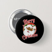 Badge Rond 5 Cm Lapin avec pull de Noël Xmas Rabbit Noël (Devant & derrière)