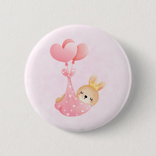 Badge Rond 5 Cm Lapin bébé mignon dans une couverture en forme de 