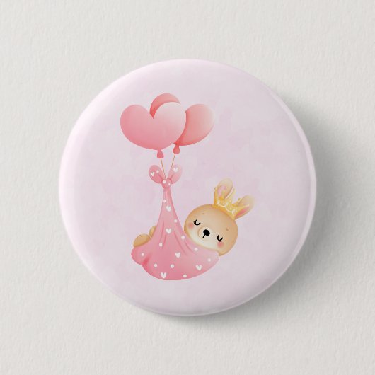 Badge Rond 5 Cm Lapin bébé mignon dans une couverture en forme de (Devant)