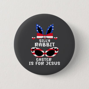 Badge Rond 5 Cm Lapin bête Pâques est pour Jésus Je Bunny Pâques D