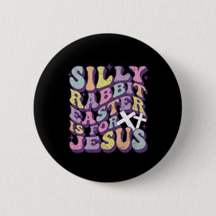 Badge Rond 5 Cm Lapin bête Pâques est pour Jésus Mignon lapin Chri