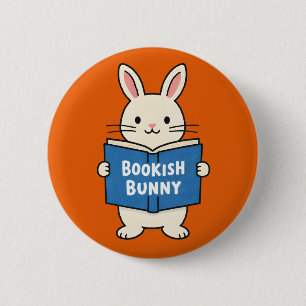 Badge Rond 5 Cm Lapin Bibliophile lisant un livre Amoureux des liv