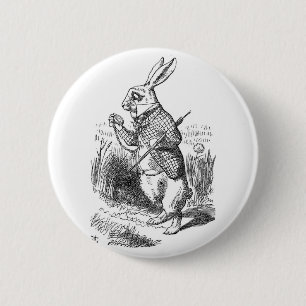 Badge Rond 5 Cm Lapin blanc