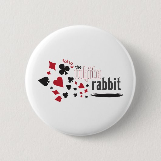 Badge Rond 5 Cm Lapin blanc (Devant)