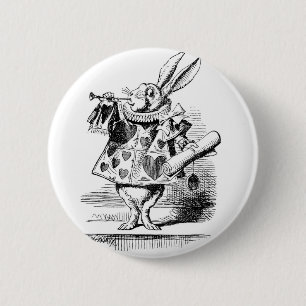 Badge Rond 5 Cm Lapin blanc préparé en tant que héraut