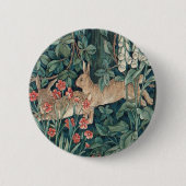 Badge Rond 5 Cm Lapin Dans La Forêt - William Morris (Devant)