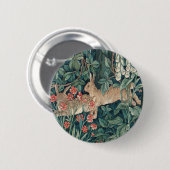 Badge Rond 5 Cm Lapin Dans La Forêt - William Morris (Devant & derrière)