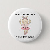 Badge Rond 5 Cm Lapin de ballerine (Devant)