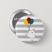 Badge Rond 5 Cm Lapin de ballon (Devant & derrière)