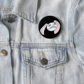 Badge Rond 5 Cm Lapin de bouton (En situation)