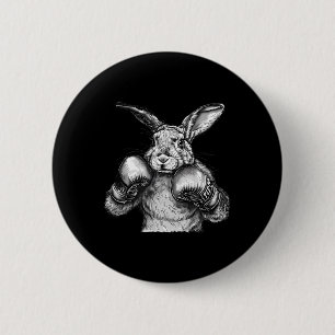 Badge Rond 5 Cm Lapin de boxe Gants de boxe Kickboxing Boxeur drôl