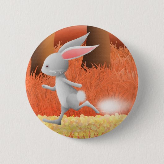Badge Rond 5 Cm Lapin de course - insigne de goupille (Devant)