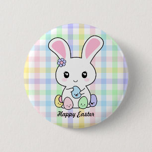 Badge Rond 5 Cm Lapin de Kawaii Pâques