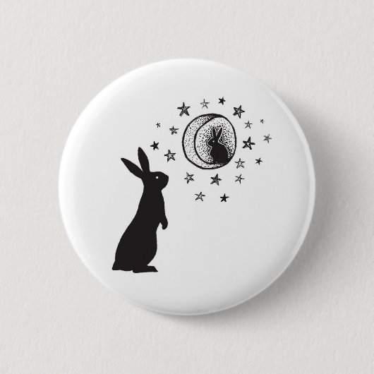 Badge Rond 5 Cm Lapin de lune - bouton (Devant)