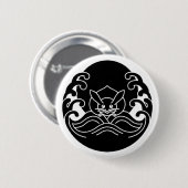 Badge Rond 5 Cm Lapin de lune de vague (Devant & derrière)