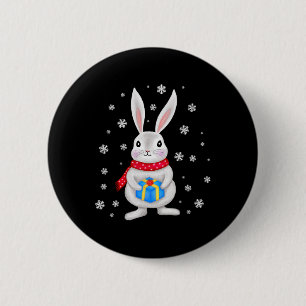 Badge Rond 5 Cm Lapin de Noël Enfants de Noël