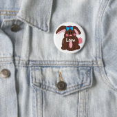 Badge Rond 5 Cm Lapin de Pâques (En situation)