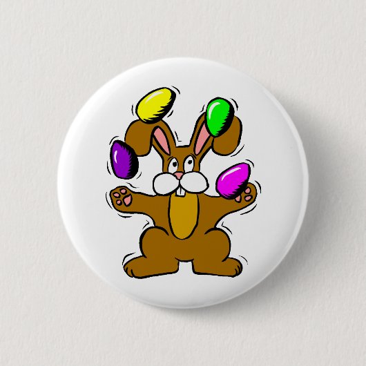 Badge Rond 5 Cm Lapin de Pâques de jonglerie (Devant)