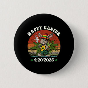 Badge Rond 5 Cm Lapin de Pâques défoncé avec Jour de Pâques 4