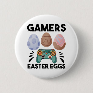 Badge Rond 5 Cm Lapin de Pâques Joueur de jeux Garçon Amour Œufs d