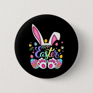 Badge Rond 5 Cm Lapin de Pâques Joyeux Lapin Visage Drôle de Jour