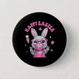 Badge Rond 5 Cm Lapin de Pâques Joyeux Lapin Visage Drôle de Jour