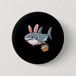 Badge Rond 5 Cm Lapin de requin Oeufs de Pâques Funny Chasse Fille
