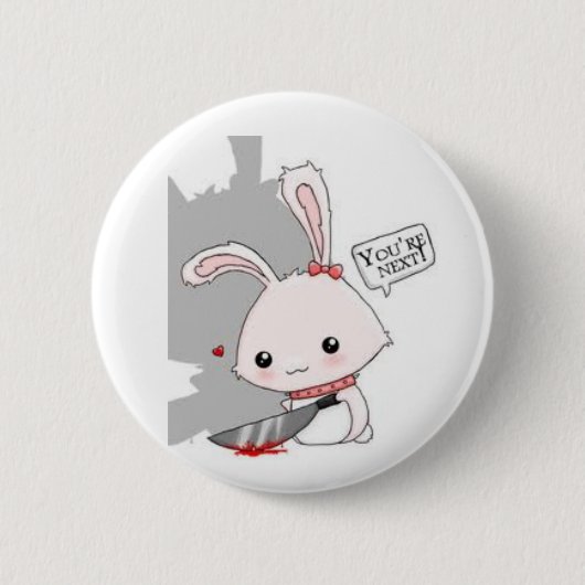 Badge Rond 5 Cm Lapin de tueur de Spilla (Devant)