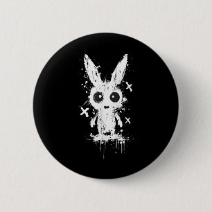 Badge Rond 5 Cm Lapin déplaisant Met Lapin Alt Goth Grunge Horreur
