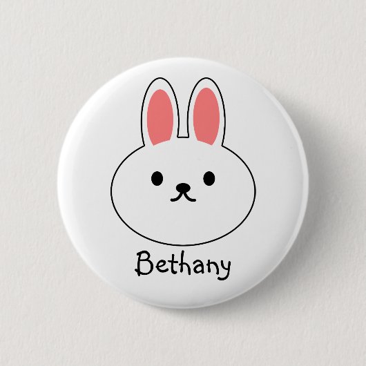 Badge Rond 5 Cm Lapin drôle Bunny  (Devant)