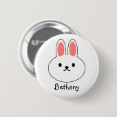 Badge Rond 5 Cm Lapin drôle Bunny  (Devant & derrière)