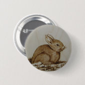 Badge Rond 5 Cm Lapin du côté rocheux… (Devant & derrière)