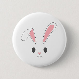 Badge Rond 5 Cm Lapin lapin de Pâques simple et mignon Bouton d'