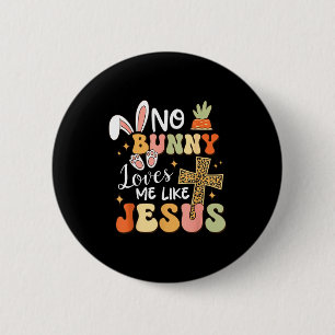 Badge Rond 5 Cm Lapin m'aime comme Jésus chrétien Pâques drôle
