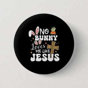 Badge Rond 5 Cm Lapin m'aime comme Jésus chrétien Pâques drôle