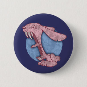 Badge Rond 5 Cm Lapin mauvais rose