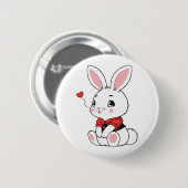 Badge Rond 5 Cm Lapin mignon adorable (Devant & derrière)