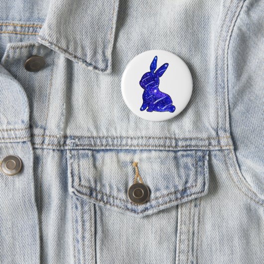 Badge Rond 5 Cm Lapin mignon de lapin étoilé (En situation)
