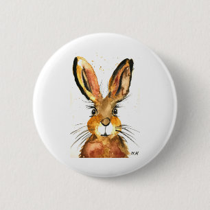 Badge Rond 5 Cm lapin mignonne brun