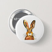 Badge Rond 5 Cm lapin mignonne brun (Devant & derrière)