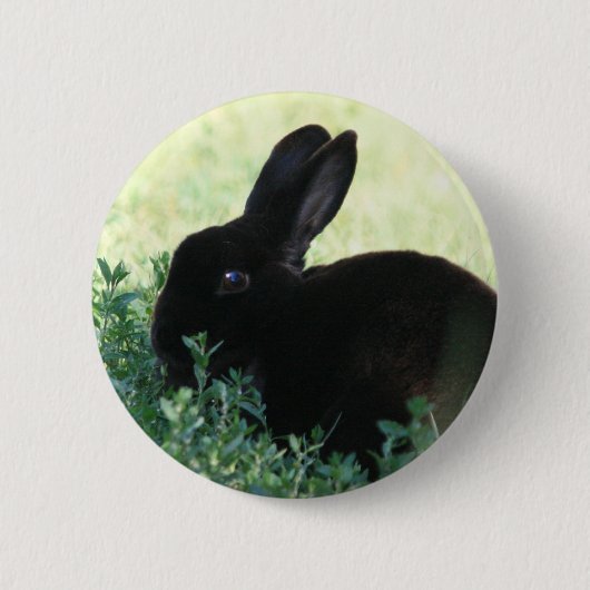 Badge Rond 5 Cm Lapin noir de Lil (Devant)
