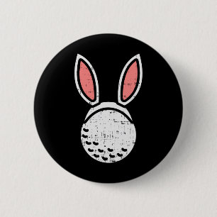 Badge Rond 5 Cm Lapin Oreilles Balle de Golf Drôle de Golf Pâques