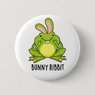 Badge Rond 5 Cm Lapin Ribbit Funny Lapin Frog Pun
