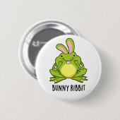 Badge Rond 5 Cm Lapin Ribbit Funny Lapin Frog Pun (Devant & derrière)